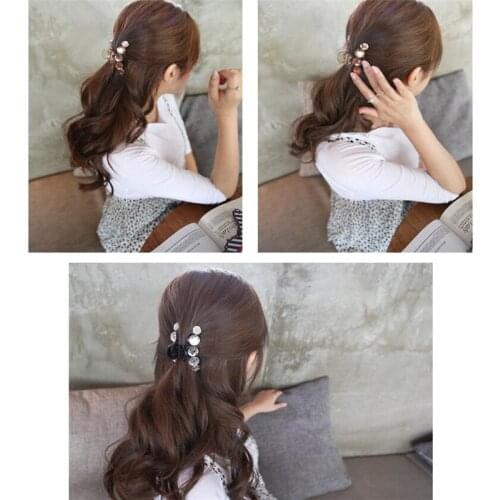 Fashion Women Hair Claw Geometric Imitation Pearl Hairpin Crab Retro Heart Shape Crystal Hair Clips Hair Accessories for Girl