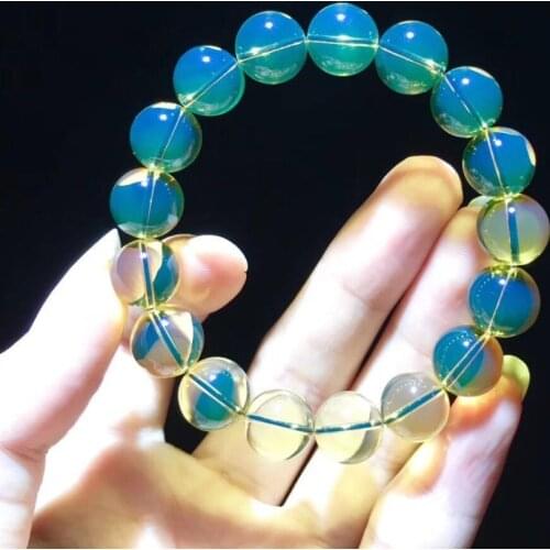 100% natural Organic gemstone blue amber 10mm-10.9mm beads men&women jewelry bracelet jewelry Dominica 3A or above Free Shipping