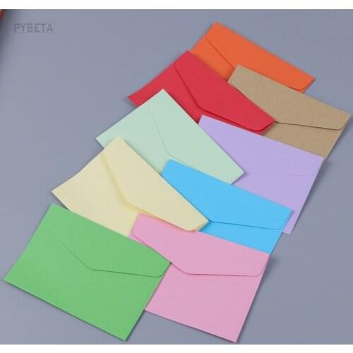 100pcs- 11.7*8.2cm (4.6"*3.2") 110gsm Colorful Paper Envelope Bank Card Membership Card Decorate Envelope Invitation