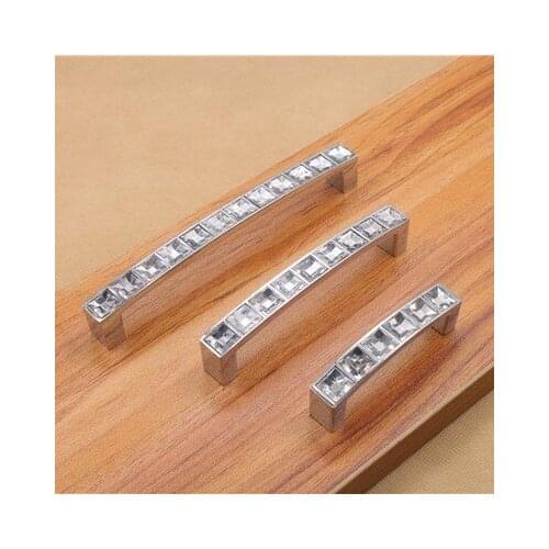 2.5'' 3.75'' 5''clear Glass Dresser Drawer Pulls Handles Knobs Rhinestone Kitchen Cabinet Door Handle Pull Hardware Decor Bling