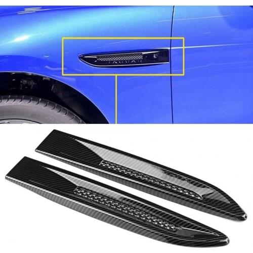 2Pcs Carbon Fiber Texture Fender Side Air Vent Outlet Cover Fit for Jaguar XF XFL XE f-pace F Pace X761