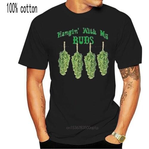 2019 big and tall t-shirt Hangin Buds funny weed pot tee shirt tall shirts for men