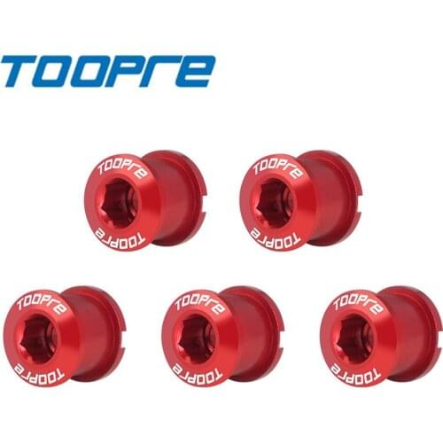 TOOPRE Bicycle 5 Pcs Chainwheel Screws Aluminium Alloy Iamok Ultra Light Colour 9.6/10.6g Chainring Nails Bike Parts