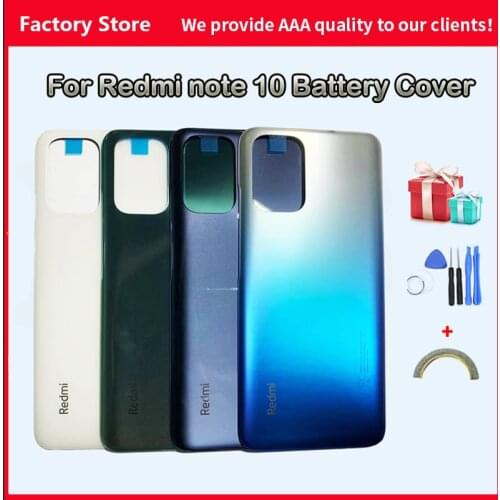 6.43'' Original back cover For Redmi note 10 Back Battery Rear Housing Door Cover For Redmi M2101K7AI M2101K7AG Back Housing
