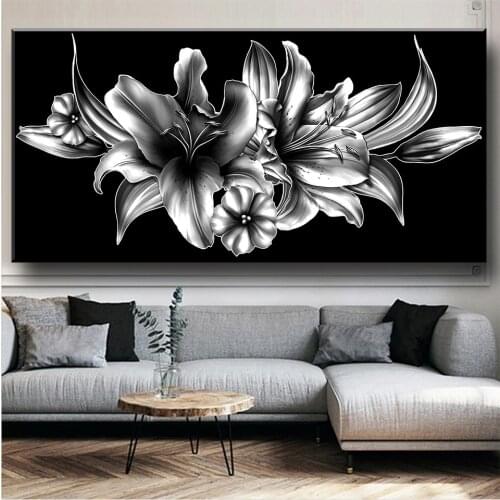 Kufwkey Diamond Painting Full square Black Lily Cross-Stitch,Diamond embroidery,3d,pictures of Rhinestone,mosaic,stickers,decor