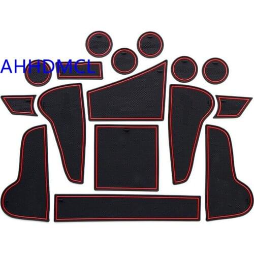 Car Anti-Dirty Pad Door Groove Gate Slot Cup Armrest Storage Pad Anti-Slip Mat For Audi Q7 2016 2017 2018