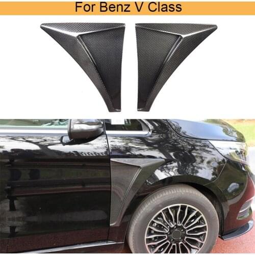 Car Side Fender Vent Trims for Mercedes Benz V Class 2016 - 2018 Front Side Vent Trims Covers Stickers Carbon Fiber
