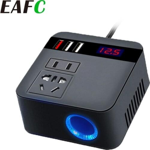 150W DC 12V/24V Car Power Inverter Universal Car Charger Converter Adapter with QC 3.0 Fast Charging Car Electronics Accessories