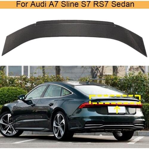 Car Rear Trunk Spoiler Wing for Audi A7 Sline S7 RS7 Sedan 2019 2020 Rear Trunk Boot Lip Wing Spoiler Carbon Fiber