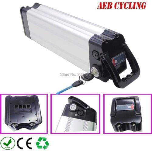 Free shipping and taxes to EU US high power 24V 32Ah Lithium ion ebike battery pack silver fish electric bicycle battery