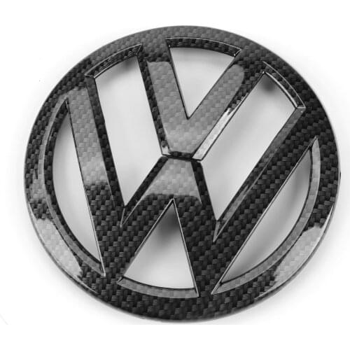 136mm Carbon Fiber Black Front Grill Badge Replacement Radiator Emblem Car Logo fit for VW Volkswagen Golf MK7