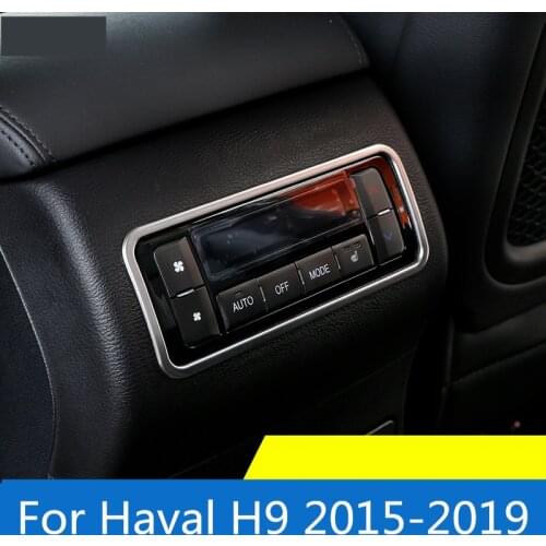 For Haval H9 2015-2019 Car rear air conditioning adjustment frame air conditioning stainless steel decorative frame Auto article