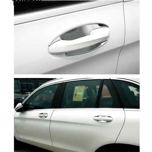 For Benz GLC X205 2016 2017 ABS Chrome Exterior Door Handle Bowl Frame Sticker Accessories Moulding Trim