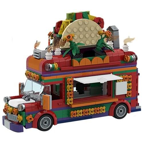 Taco Truck 1930s Delivery / Farm Truck Car Building Block MOC-47492 Model Kids Toys DIY Education Brick Parts birthday Gifts