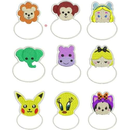 Customized cute animal kindergarten baby name patch childrens embroidery name stickers to cloth hat sewing names