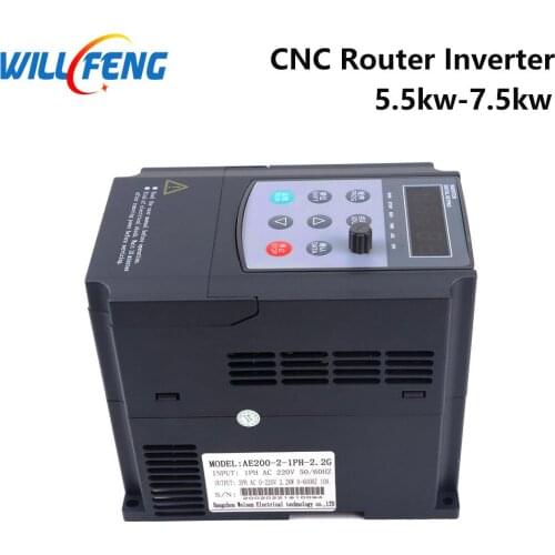 Will Feng 5.5KW 7.5kw VFD Inverter Spindle Speed Control Input 220v-380V Output 3P Converter Frequency For CNC Router Machine