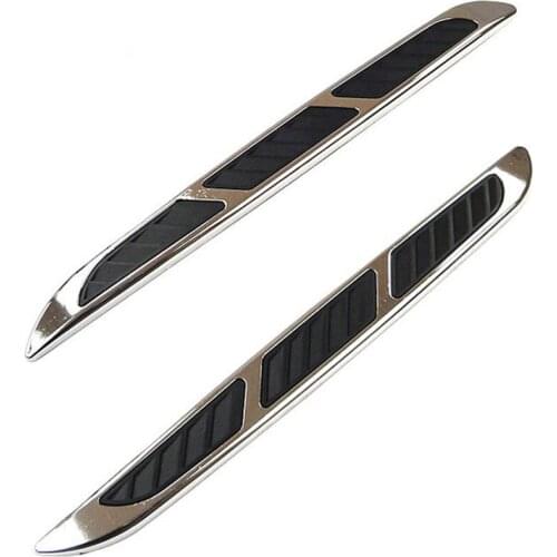 2PCS Car Engine Hood Air Intake Flow Vent Fender Cover Shark Gill Sticker Fender Bumper Trunk 3D Sticker Car interior Accessorie