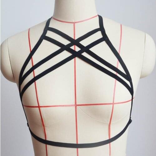 Cage bra Rave Wear Bondage Body Harness ligueros mujer lenceria suspender Lingerie Goth Crop Tops Fetish Lingerie
