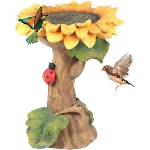 Bird Feeder Sunflower Shape Bird Feeders Stand Birdhouse Flower Type Hummingbird Feeding Bird Bath Garden Ornament Decorations
