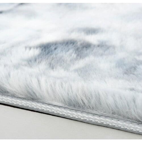 Living Room Bedroom Carpet Nordic Fashion Two-color Rabbit Fur Plush Sofa Cushion Household Soft Bedside Bay Window Carpet