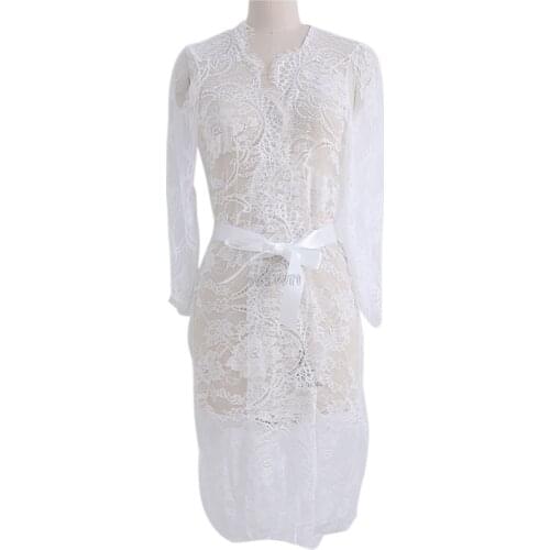 Lace Open Front Maternity Dress See Through Studio Clothes Photography Props