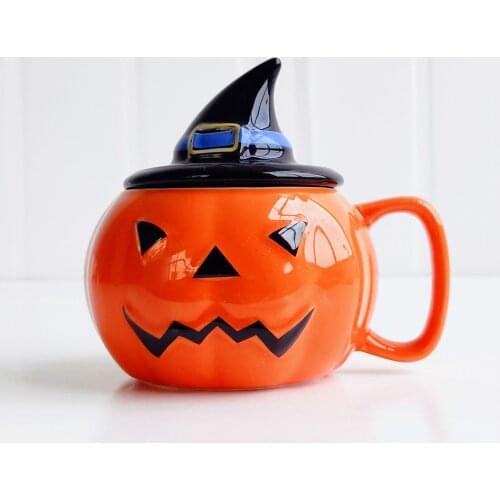 Halloween Pumpkin Mugs Multipurpose Cups Creative Practical Ceramic Cups Halloween Pumpkin Cup Ceramic Cup Mug Water Cup