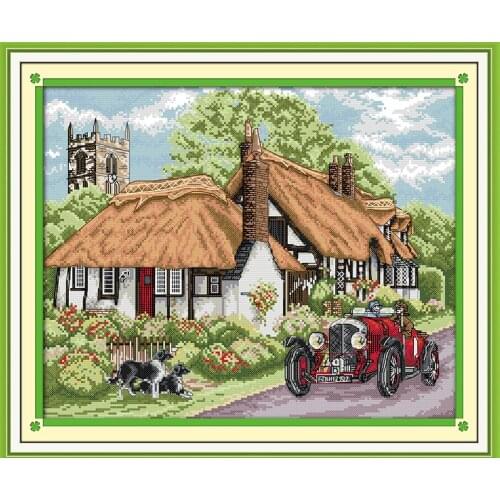 Beautiful Home(5)Scenery Cross-Stitching 11CT Printed 14CT Handmade Cross Stitch Set Cross-stitch Kits Embroidery Needlework