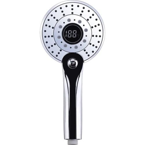 LED Shower Head 3 Color Changing Shower Head LCD Display Digital Temperature Control Showerhead Bathroom Hardware