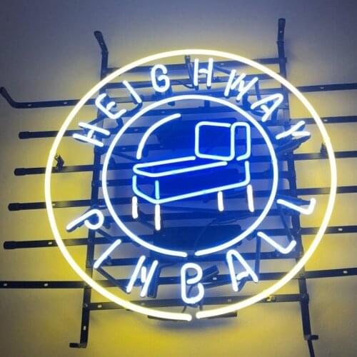 Neon Sign For Heighway Pinball Neon Sign Game Room Acrylic light Window Advertise Custom Decorate Display Impact Attract light