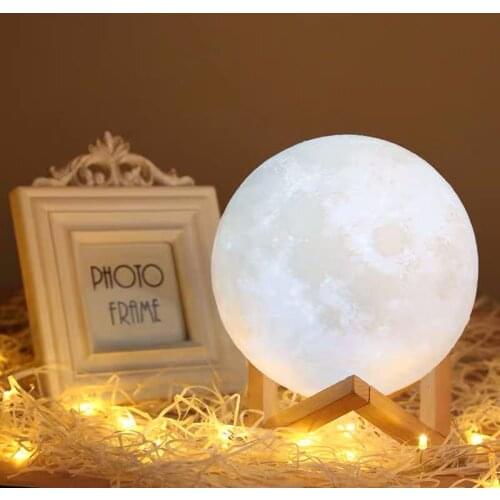 SIUU Touch 3D Printed Moon Charging Mobile Small Night Light Bedroom Bedside Sleeping Eye Protection Lamp