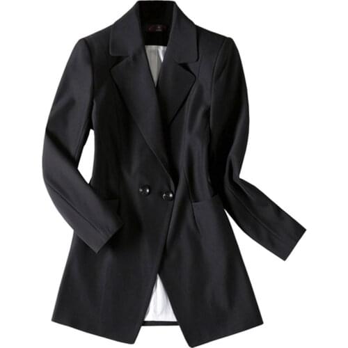 New Female Long Sleeve Slim Blazers Plus Size S-4XL Autumn Winter Blazers Jacket Women Black Office Suit Casual Top LM116