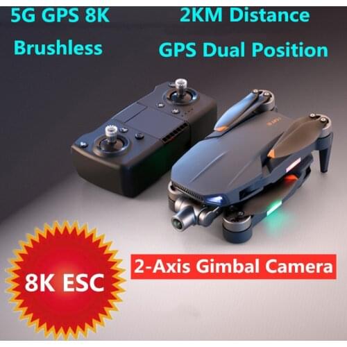 Update Professional 5G 8K ESC Dual Camera Drone With 2-Axis Gimbal Brushless Motor 2KM GPS Optical Flow Smart Follow Drone Toys