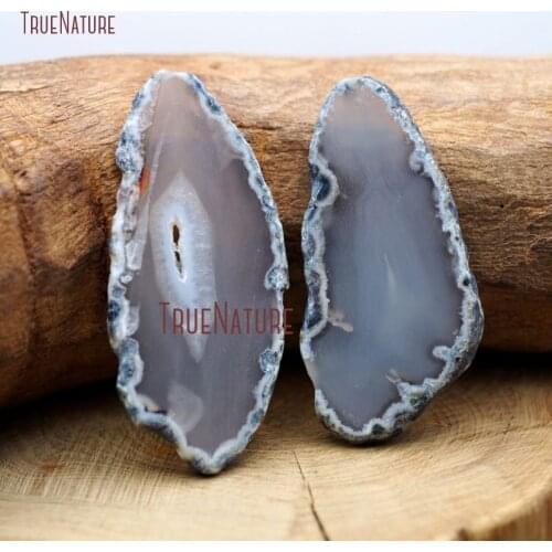 Wholesale Jewelry Large Gray Stripe Agates Pendant Natural Agates Quartzs Slice Free Form Charm Findings Approx 60 mm PM8892