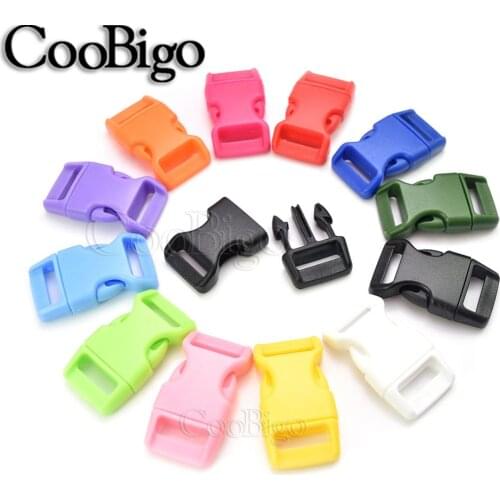 Parachute 550 Paracord Bracelet Buckle 5/8" Side Release Buckle Curved Backpack Pets Collar Strap Outdoor Camping 50pcs