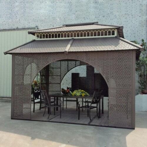 4*3 meter gazebos iron frame wicker rattan outdoor gazebos iron tent patio pavilion garden sun shade furniture house