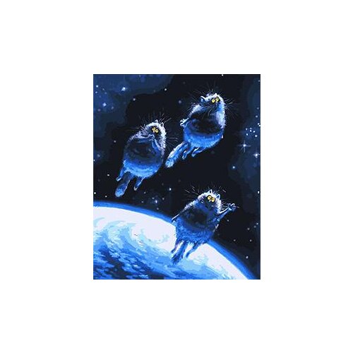 MaHuaf-W798 Messenger Blue stripe cat painting by numbers on canvas wall pictures coloring by numbers with acrylic paints