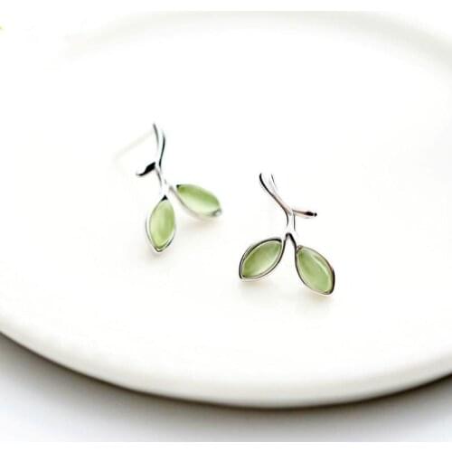 925 Sterling Silver Opal Korean Earring For Women Wedding Party Engagement Prevent Allergy Fashion Jewelry eh265