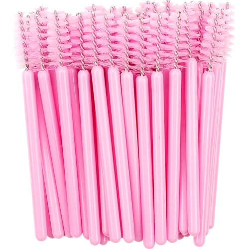 Hot 50 Pcs Disposable Eyelash Brush Short Mini Eyelash Comb Eyelash Extension Eyebrow Brush Eye Lashes Cosmetic Makeup Tools