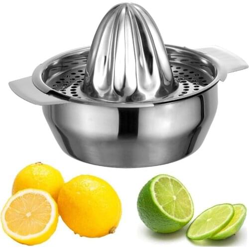 Stainless Steel Citrus Lemon Orange Grapefuit Juicer Manual Hand Press Fruit Squeezer with Strainer Home Kitchen Gadgets