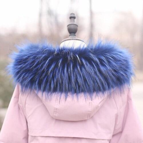 Super Large Faux Fur Collar Winter Warm Womens Scarf Ladies Down Jacket Coat Hooded Collar Mens Parka Coat Collar