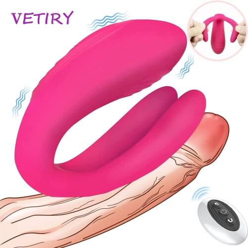 Triple Vagina Clitoris Stimulate Sex Toys For Adults U Type Vibrator Vibration for Couple Wireless Remote G-Spot Masturbator Toy