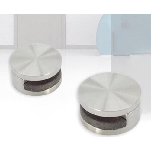 Stainless Steel Solid Round Glass Clamp Fixed Mirror Clip Wall Bracket Buckle Iron Sheet Bathroom Mirror Hinger Fixed Accessory