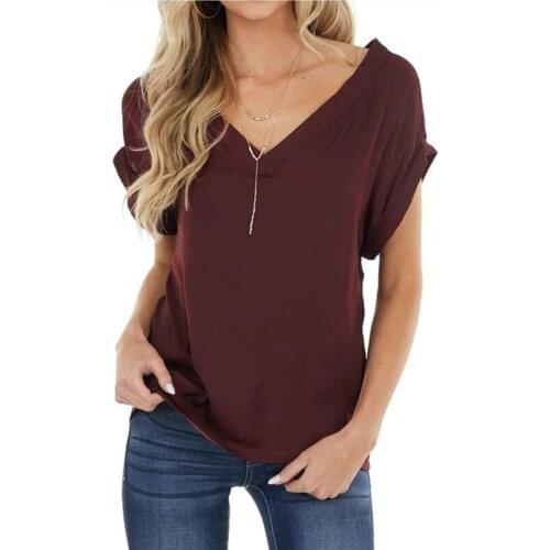 New 2021 Spring Black T shirts Short Sleeve V-Neck Loose Tees Tops Plus Size Streetwear Casual Summer T shirt Solid Color Shirts