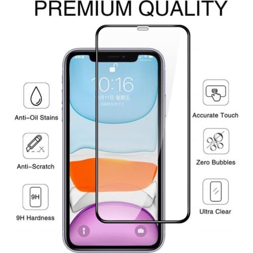 1pc 9D Full Glue Protective Glass For Iphone 12 Screen Tempered Protector Film Hd Screen Tempered Film
