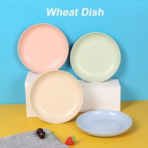 12 Pack Wheat Straw Plates Set Dinner Dishes Dinner Plate for Salad Pasta Steak Fruit 6.8inch 7.8inch 8.8inch