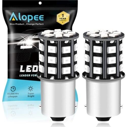 2-Pack 1156 BA15S 1141 1073 7506 1003 Red 2835 33 SMD LED Light Bulb for Car Brake Light Bulbs 12V-24V Tail Bulbs Parking Bulbs