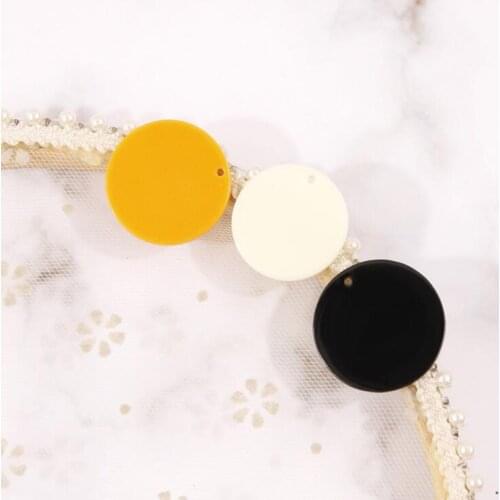 4pcs Acrylic 25mm 28mm Round Black White Charms Jewelry Accessories