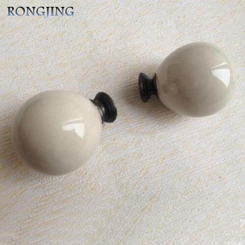 5pcs Pink Ceramic Knobs Kids Furniture Knob Cupboard Handles Procelain Kitchen Knobs Handles Rural Furniture Drawer Ball Pulls