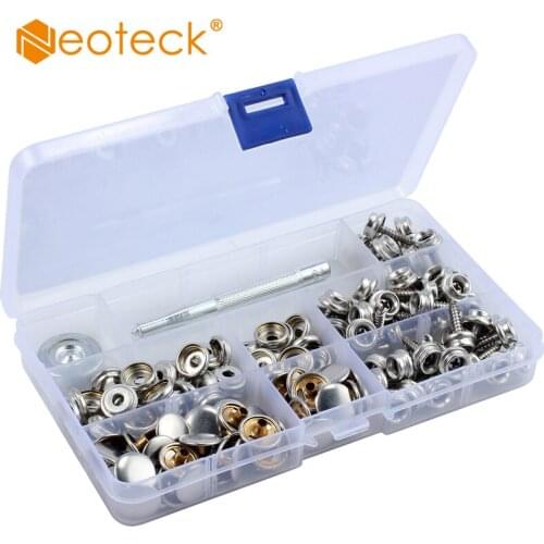 Neoteck 50Pairs Stainless Snap Fastener Screw Kits Cap Socket Stainless Steel Screws For Tent Boat Marine Canvas Cover Grade