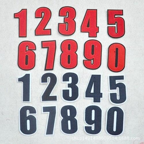 100pcs/lot Large Embroidery Patches for Clothing Digital Ball Uniform Player Jersey Number Wholesale Label Clothing Accessories